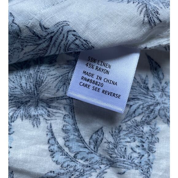 C & C California XS Womens Crop‎ Button Down Linen Rayon Shirt Casual - Picture 7 of 8